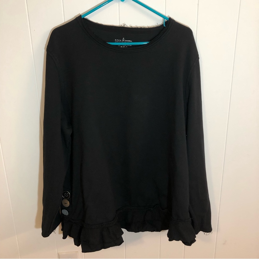 neon buddha nirvana for your body & soul Black Cape Side Pullover Top 3X